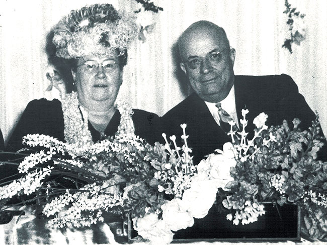 Bess Fosburgh Kaiser with her husband, Henry J. Kaiser in 1950