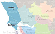 Kaiser Permanente Marin and Sonoma service map.