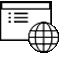 Icon of a globe and a webpage