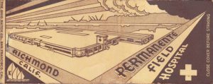 Historical illustration of the Richmond Field Hospital, circa 1944