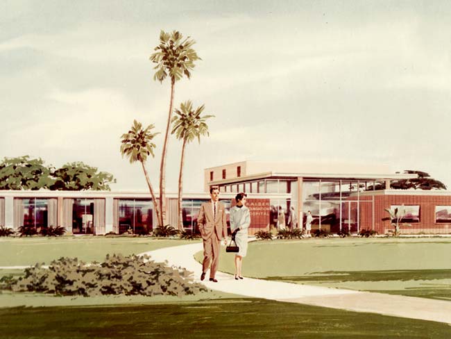 Painting of proposed Harbor City hospital, circa 1955