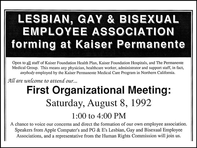 LGB employee association flyer, 1992