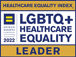 Human Rights Campaign Foundation 2022 Healthcare Equality Index LGBTQ+ Healthcare Equality Leader logo