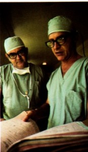 Clifford J. Straehley, MD and Raymond D. Stoneback, MD discuss surgical audit data, 1973 