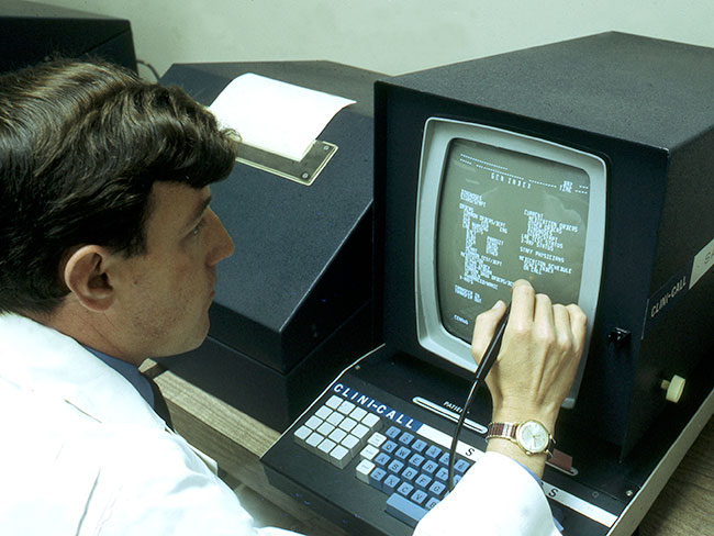 Computer terminals used by the automated multiphasic health test in the 1970s used a light pen for data input and navigation. 