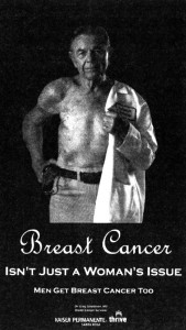 “Breast cancer isn’t just a woman’s issue” poster, 2005