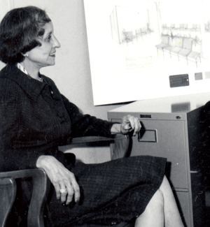 Dorothea Daniels seated and smiling