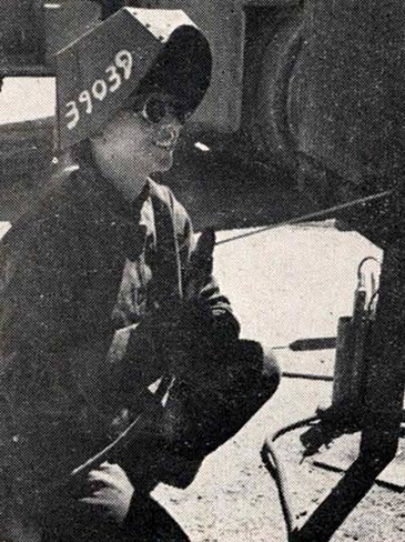 Louise Cox, first woman welder in Kaiser Richmond shipyard #2, Fore 'n' Aft, August 27, 1942