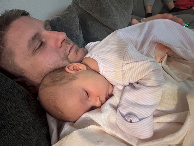 Taylor and his baby Maria