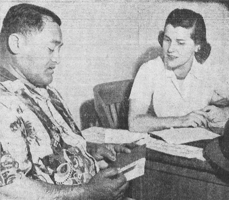 "Anne Waybur of the ILWU Research Department interviewed more than 125 longshoremen, clerks, foremen and their wives in San Pedro, Calif. to find out what they think of the Permanente Health Plan coverage and service." The Dispatcher, 1/5/1951.