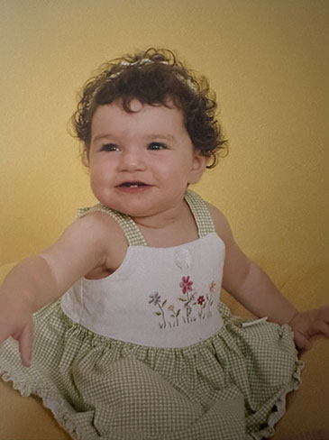 Baby Camille in a dress
