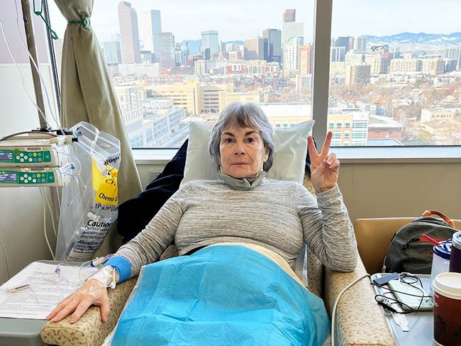 Candace Wengert undergoing chemotherapy. 
