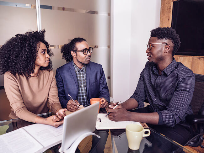 Interns in a meeting