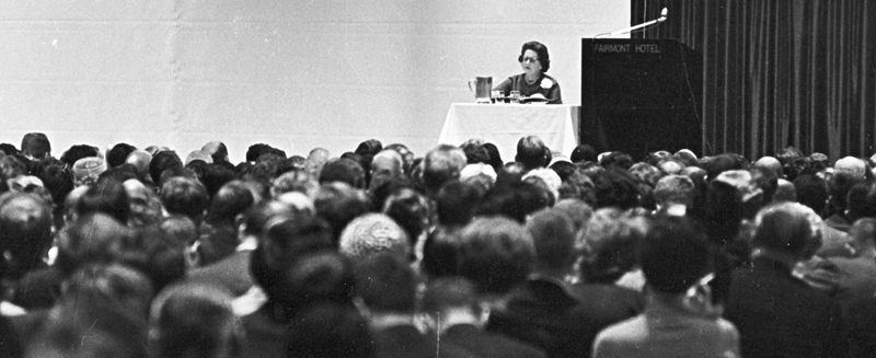 Rachel Carson speaking at Symposium, 1963
