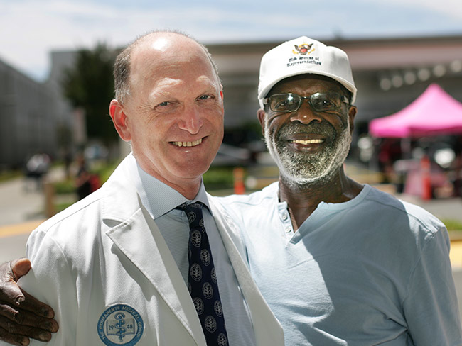 Sam Wiley with his doctor, Aaron Levy, MD.