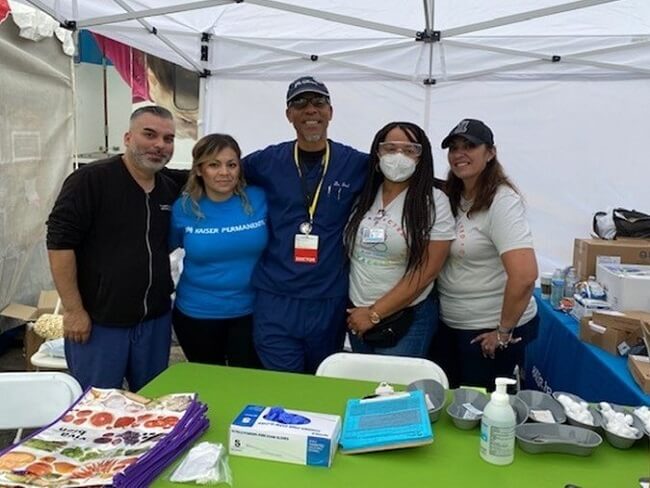 Kaiser Permanente volunteers at first aid station for the 17th annual Taste of Soul Family Festival