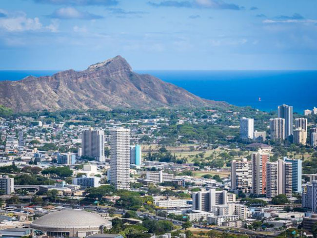 Arial view of Honolulu