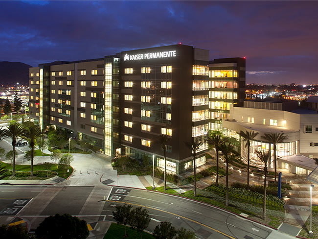 Fontana Medical Center at night