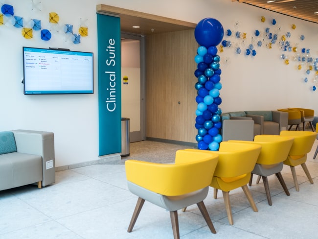 View of public square inside Bellflower Radiation Oncology Center