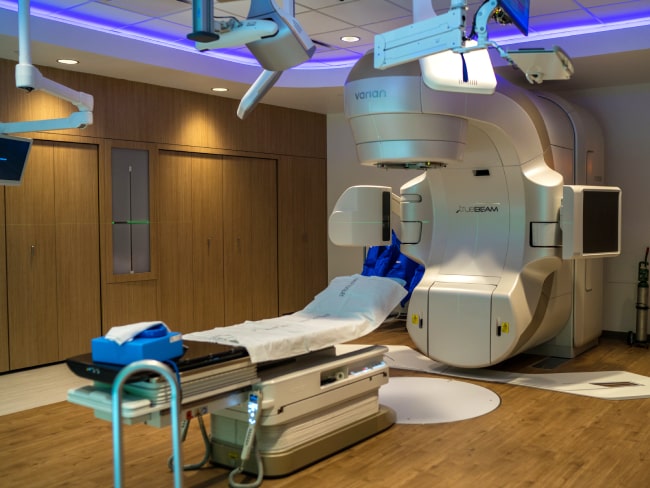 View of a linear accelerator inside Bellflower Radiation Oncology Center
