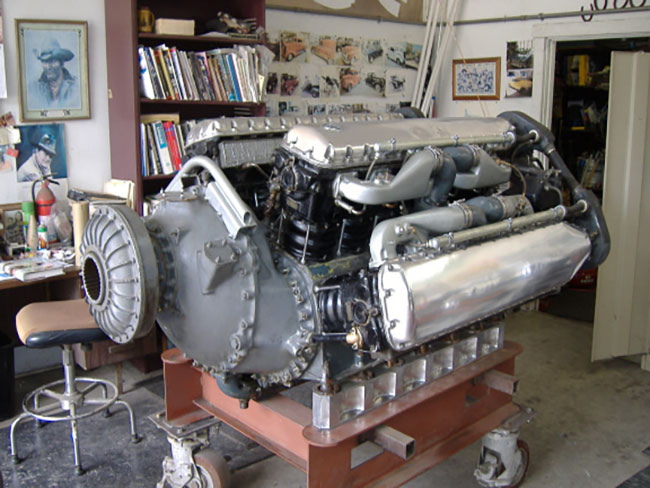 Scooter Too engine, Allison 3420 cubic inch 24 cylinders. &nbsp;Auburn, Calif.; Gary Larkins photo.