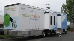 A large mobile health vehicle.