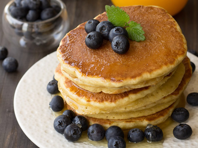 Blueberry Cornmeal Pancakes