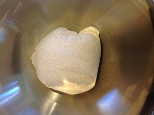 A ball of homemade pizza dough